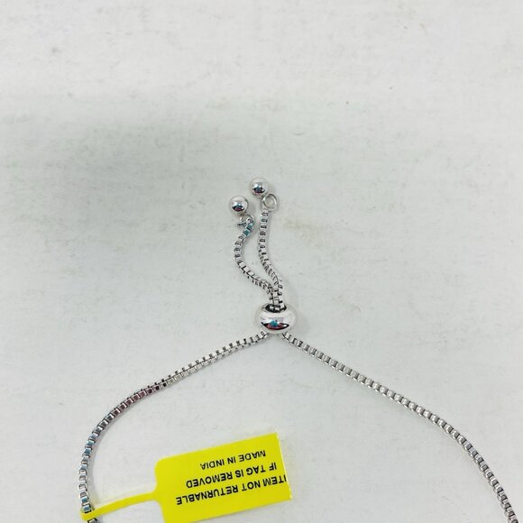 KARIS Green Chalcedony Platinum Bond Brass Bolo Bracelet Adjustable 5047 - Picture 3 of 4